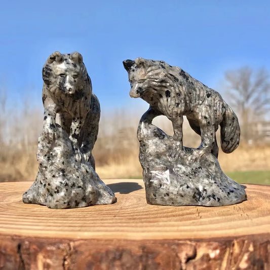 Grey Yooperlite Stone Wolf-ToShay.org