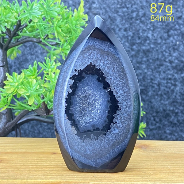 Black Agate Geode Torch-ToShay.org