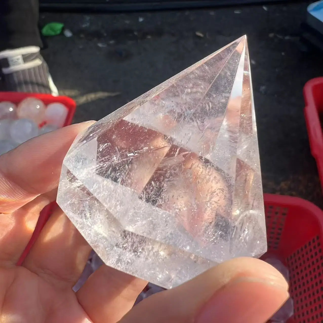 Clear Crystal Pyramid-ToShay.org