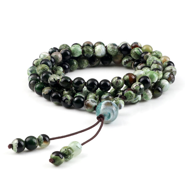 Green Fire Agate Mala Beads-ToShay.org