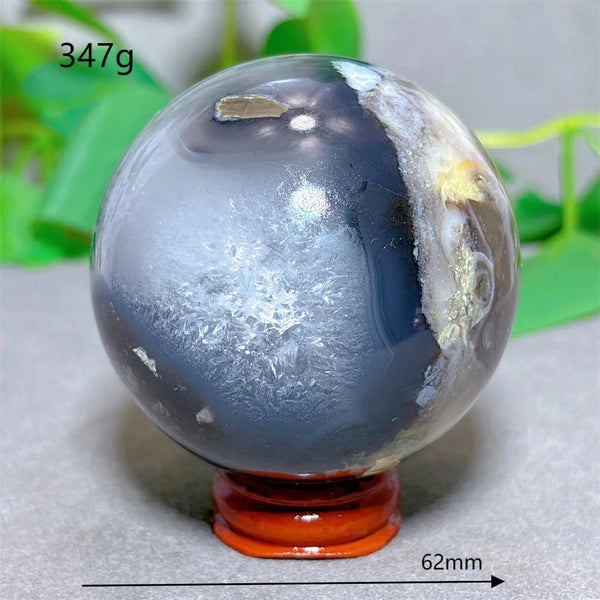 Green Fluorescent Volcanic Agate Ball-ToShay.org