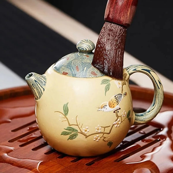Yellow Clay Dragon Egg Teapot-ToShay.org
