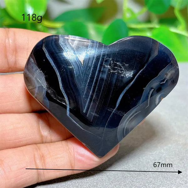Black Silk Agate Heart-ToShay.org
