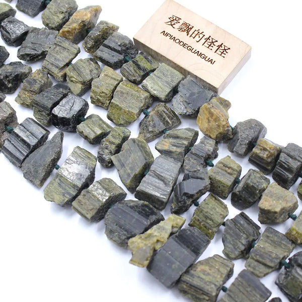 Green Tourmaline Nuggets Beads-ToShay.org