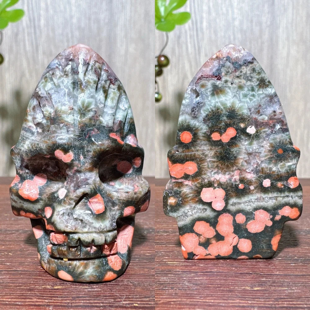 Green Ocean Jasper Skull-ToShay.org