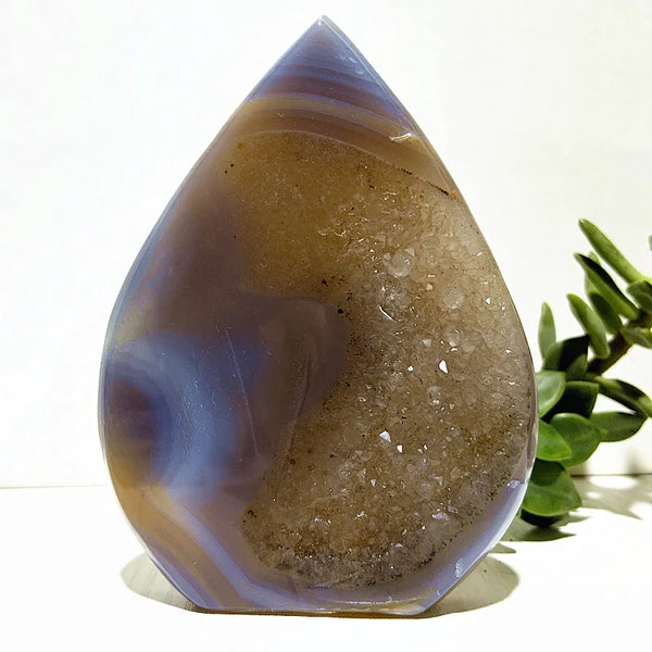 Blue Agate Geode Point-ToShay.org