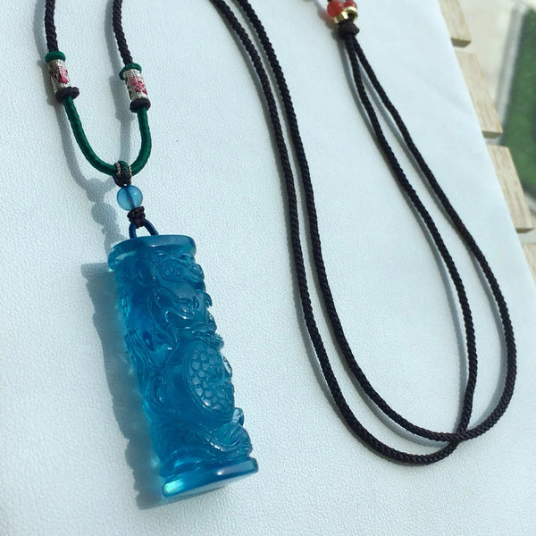 Blue Aquamarine Pendant-ToShay.org