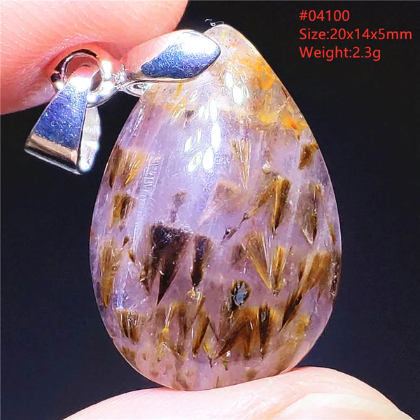 Purple Rutilated Auralite Pendant-ToShay.org