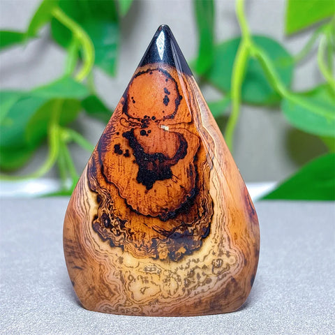 Black Red Silk Agate Flame-ToShay.org