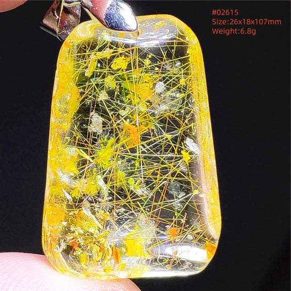 Gold Rutilated Quartz Pendant-ToShay.org