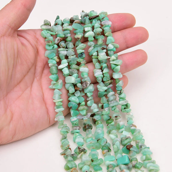 Green Chrysoprase Chip Beads-ToShay.org