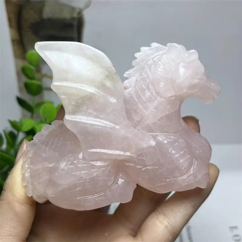 Pink Rose Quartz Dragon-ToShay.org