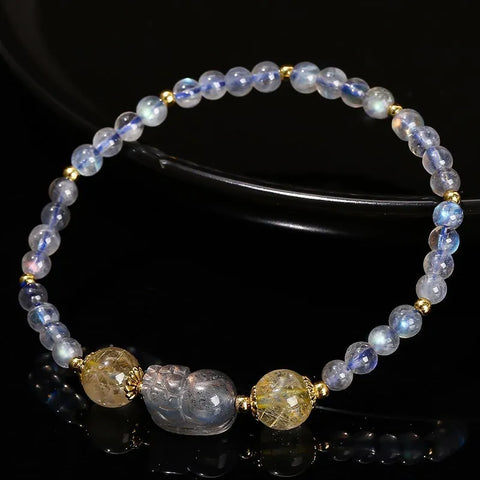 Grey Moonstone Pixiu Bracelet-ToShay.org