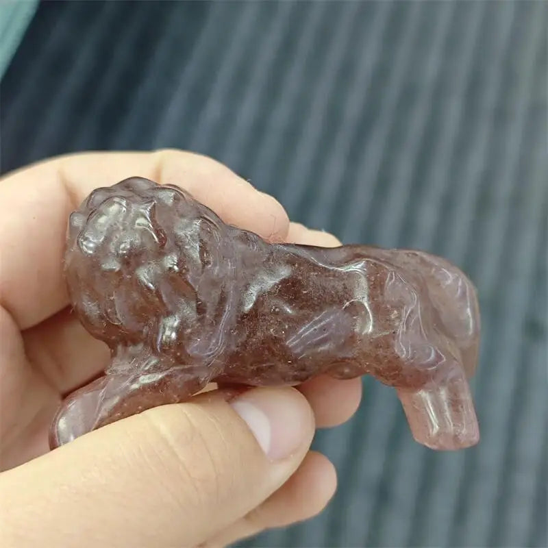 Red Strawberry Quartz Lion-ToShay.org