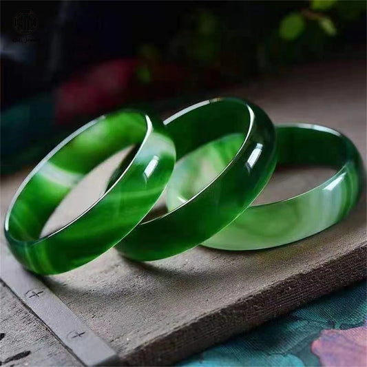 Green Moss Agate Bangle-ToShay.org
