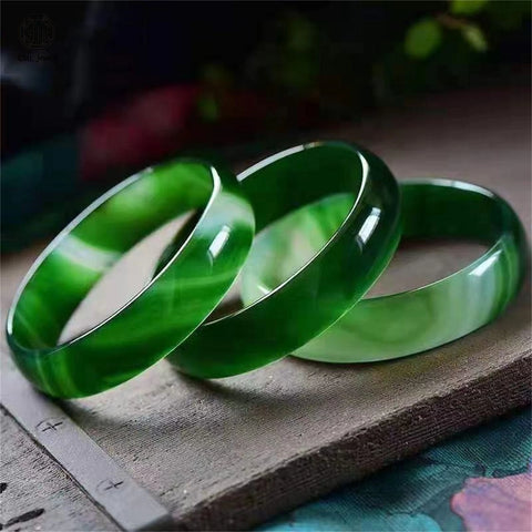 Green Moss Agate Bangle-ToShay.org