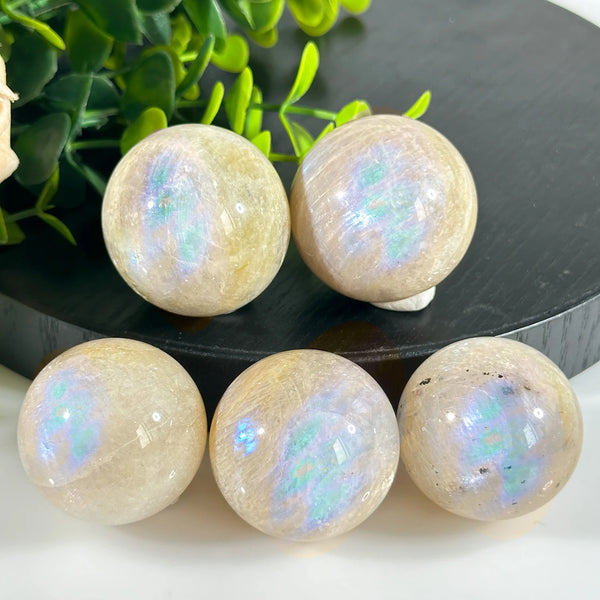 Rainbow Moonstone Ball-ToShay.org
