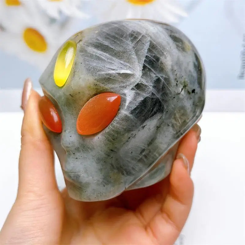 Grey Labradorite Alien Skull-ToShay.org