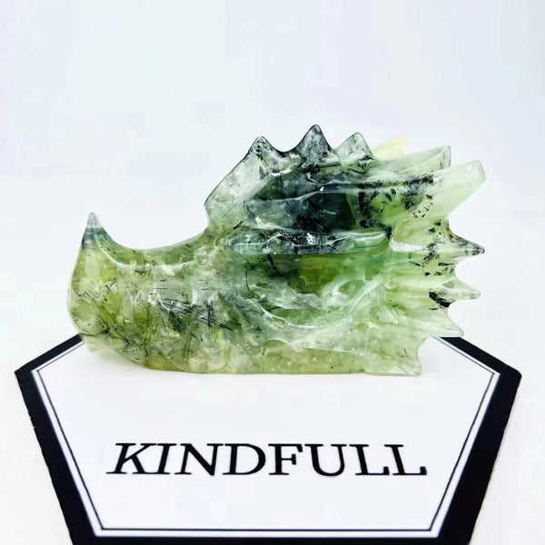 Green Prehnite Dragon Skull-ToShay.org