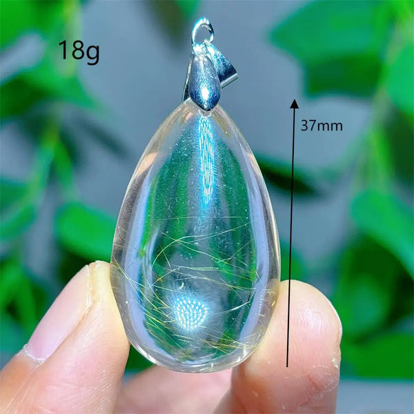 Gold Rutilated Quartz Pendant-ToShay.org