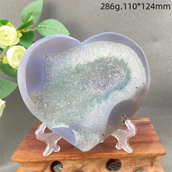 Grey Agate Crystal Heart-ToShay.org