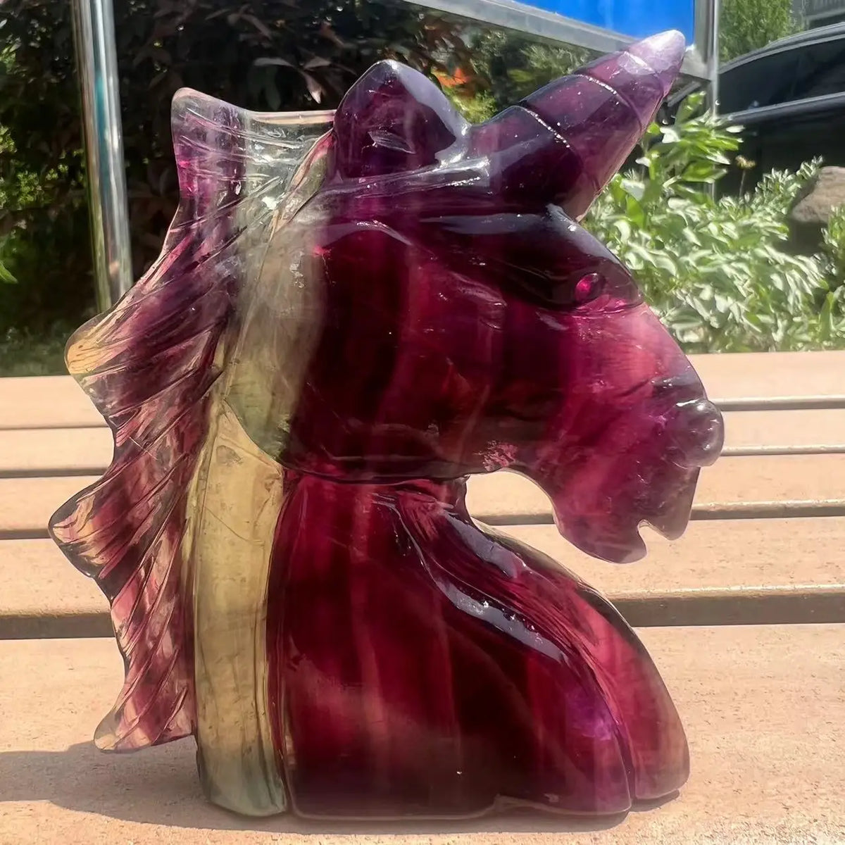 Purple Fluorite Unicorn Head-ToShay.org