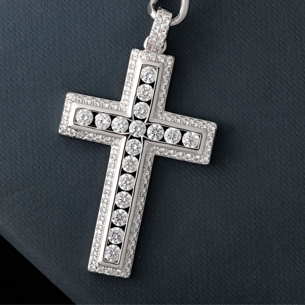 Silver Zirconia Cross Pendant-ToShay.org