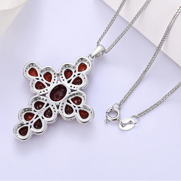 Red Garnet Cross Pendant-ToShay.org