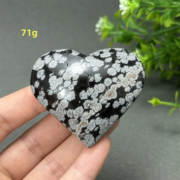 Black Snowflake Obsidian Heart-ToShay.org