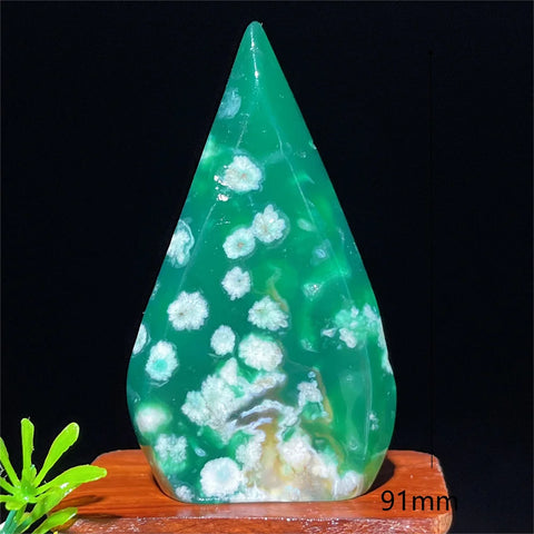 Green Flower Agate Flame-ToShay.org