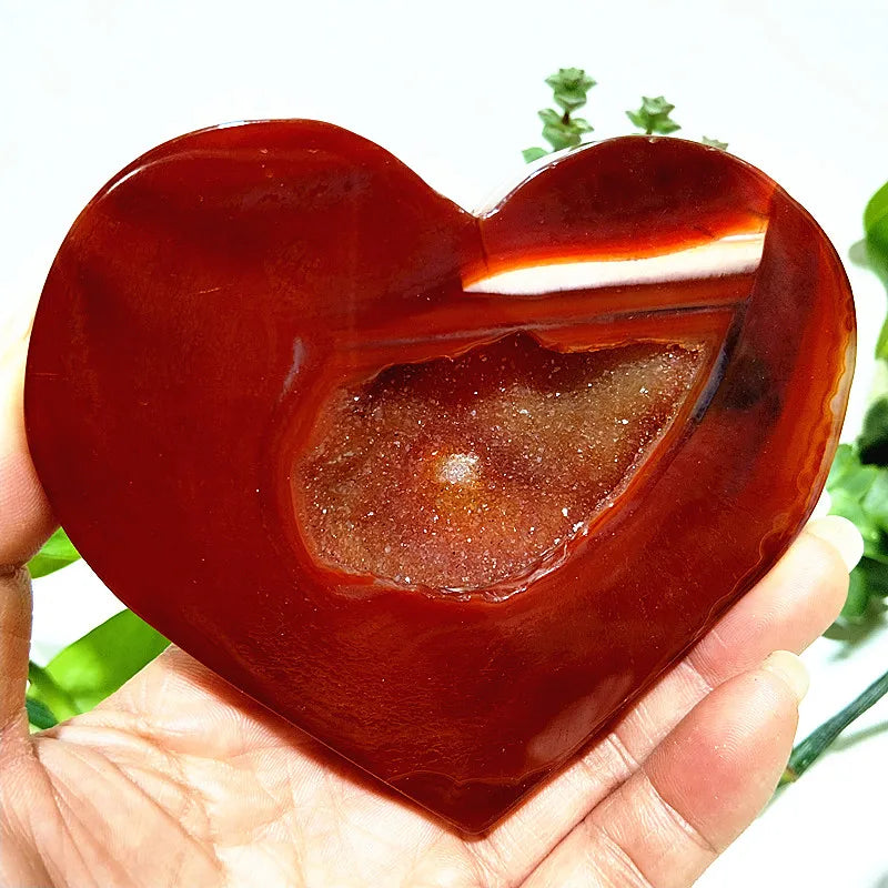 Red Agate Geode Heart-ToShay.org