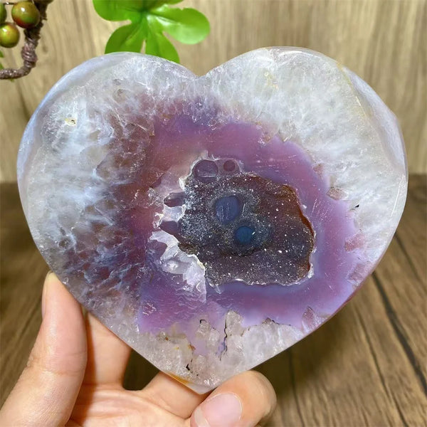 Pink Agate Druzy Heart-ToShay.org