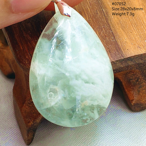Green Feather Fluorite Pendant-ToShay.org