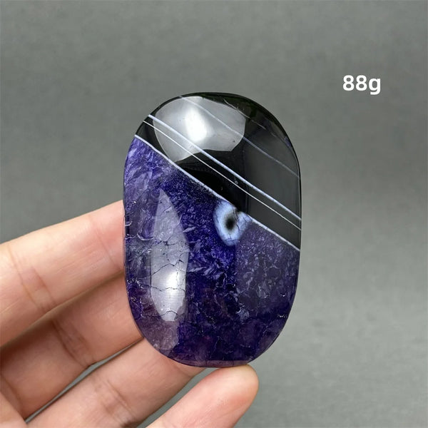 Purple Agate Palm Stone-ToShay.org