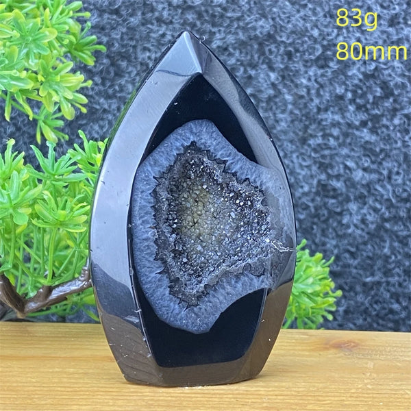 Black Agate Geode Torch-ToShay.org