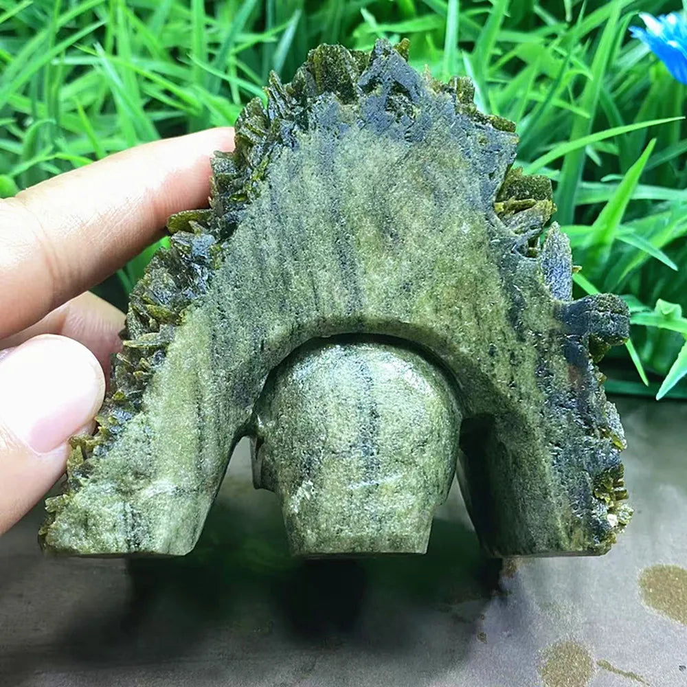 Green Tourmaline Skull Cluster-ToShay.org