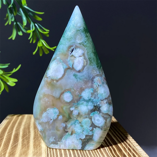 Green Flower Agate Flame-ToShay.org