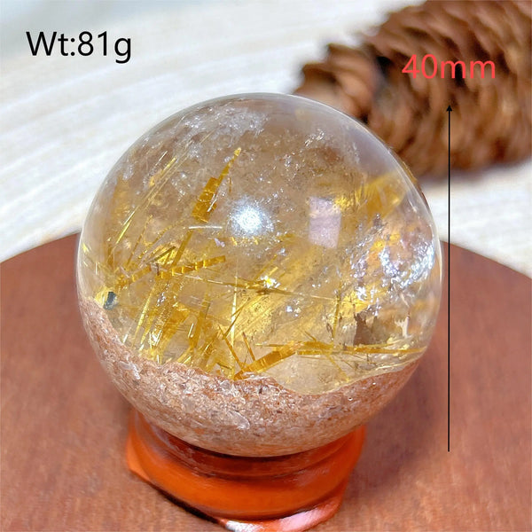 Gold Rutilated Crystal Ball-ToShay.org