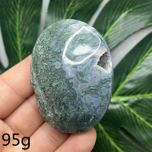 Green Moss Agate Palm Stone-ToShay.org