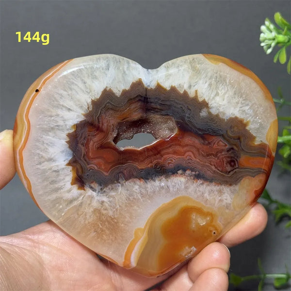 Red Agate Geode Heart-ToShay.org