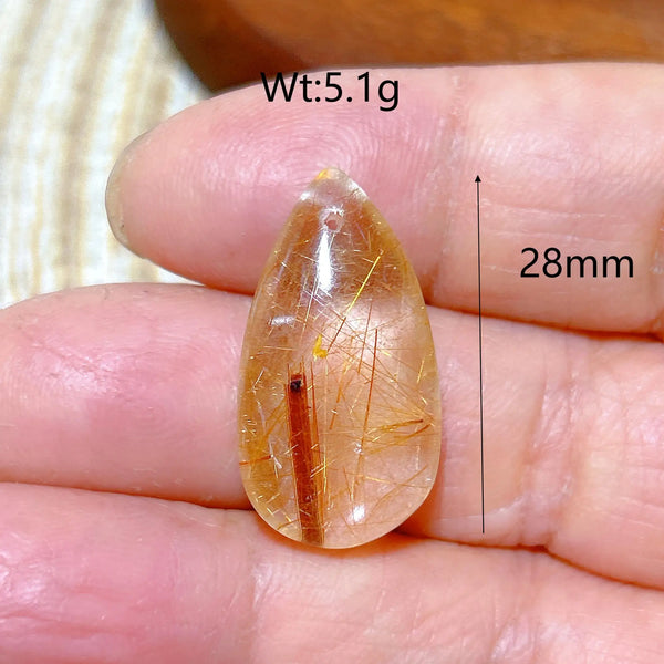 Gold Rutile Quartz Pendant-ToShay.org