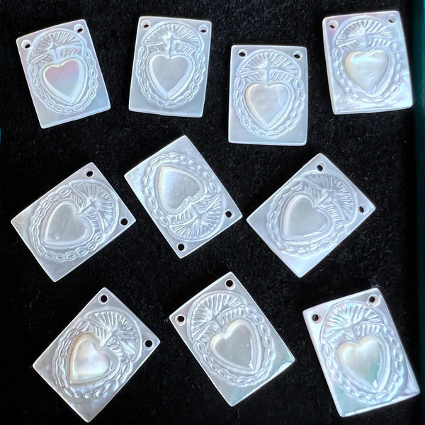 White Pearl Shell Pendants-ToShay.org