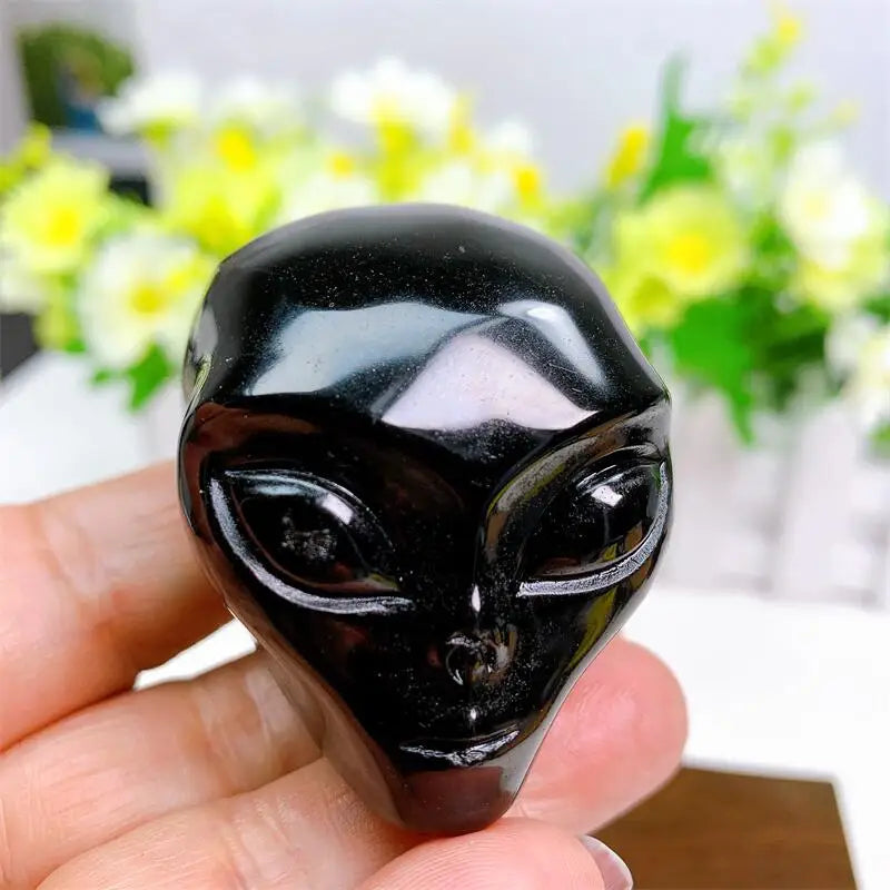 Black Obsidian Alien Skull-ToShay.org