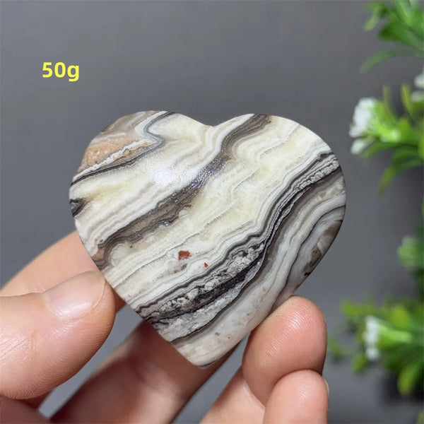 Black Yellow Stripe Calcite Heart-ToShay.org