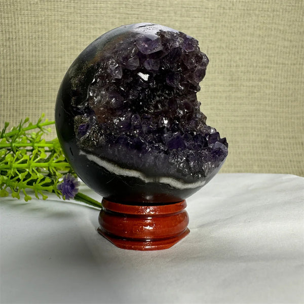 Purple Amethyst Cluster Ball-ToShay.org