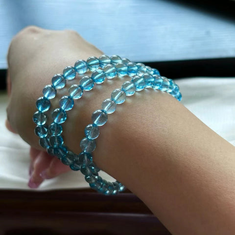 Blue Aquamarine Wrap Bracelet-ToShay.org