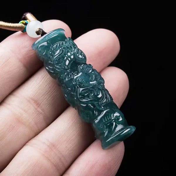 Green Jadeite Dragon Pendant-ToShay.org