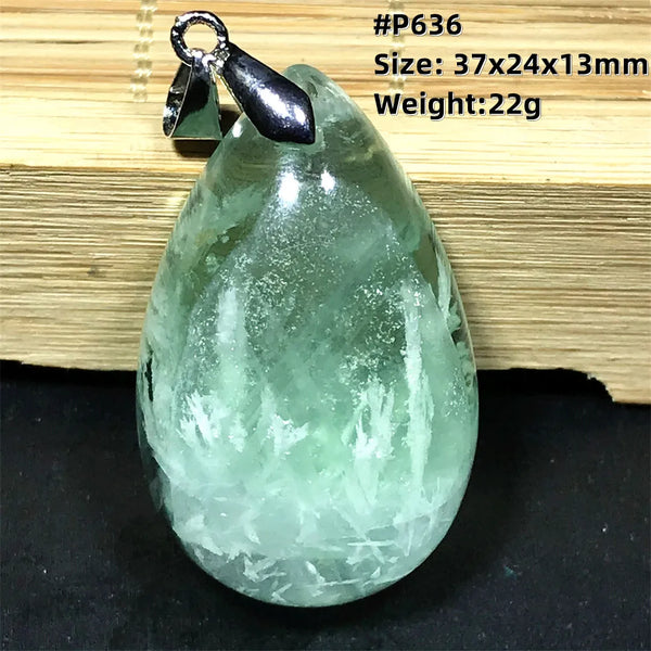 Green Feather Fluorite Pendant-ToShay.org