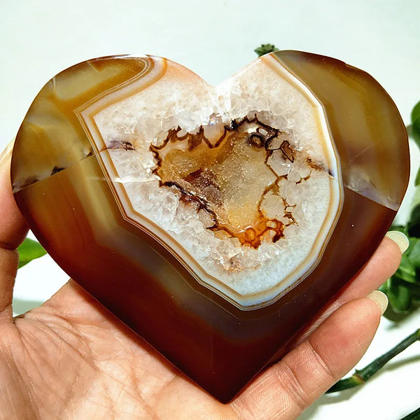 Red Agate Geode Heart-ToShay.org