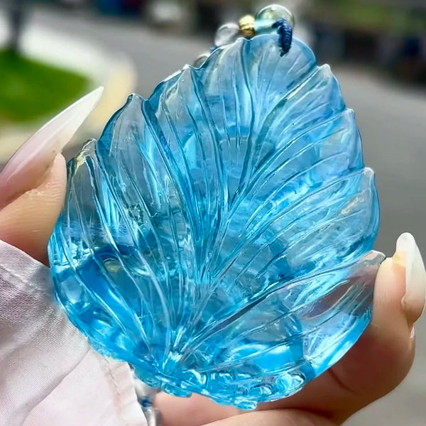 Blue Aquamarine Fox Pendant-ToShay.org